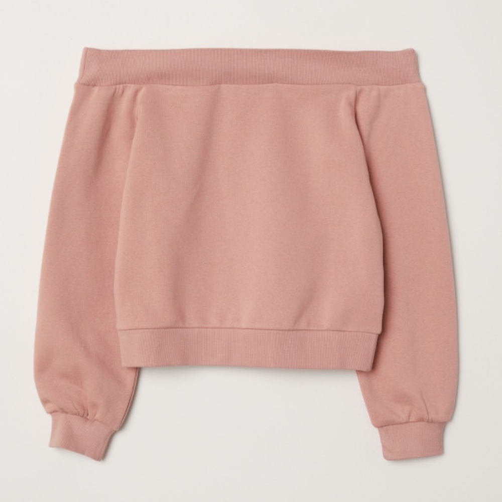 Blush Pink Off-the-Shoulder Sweater/Sweatshirt